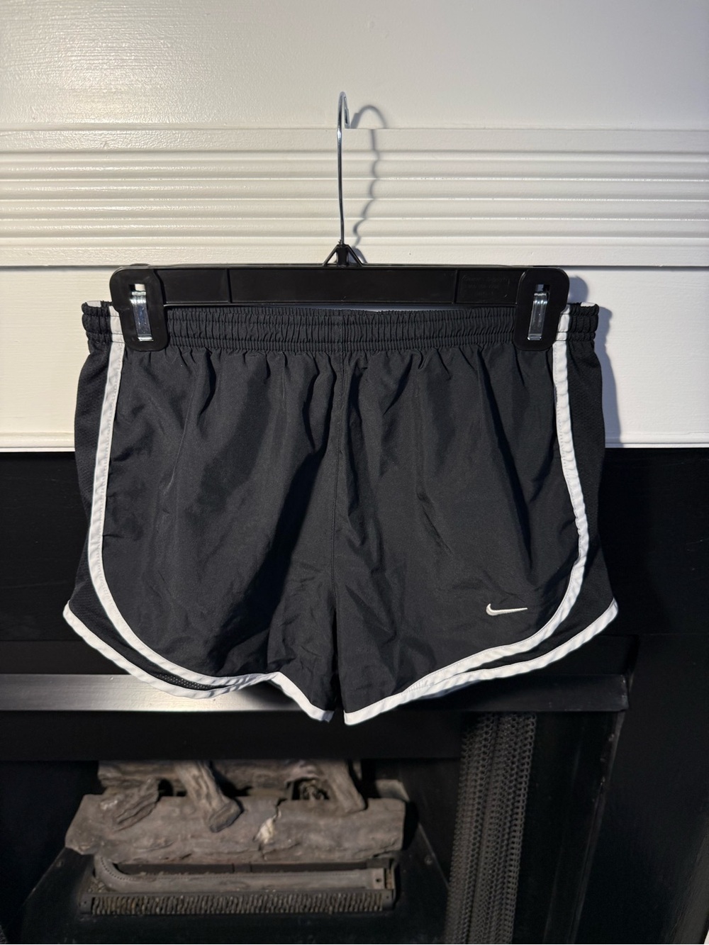 Nike Women’s Black Athletic Shorts with White Piping